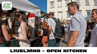 Ljubljana Open Kitchen (Odprta kuhna)  - 4K Walking Tour (Slovenia)