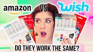 Trying WISH VS. AMAZON Art Supplies!