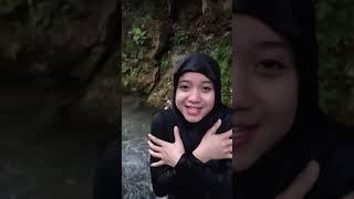 Panas panas gini enaknya mandi d sungai  #shorts #jilbab #gemoy #gemes