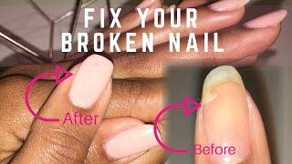 How to Fix a Broken Nail With A Tea Bag! | natural nail repair