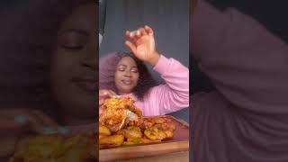 When chicken is so yummy #mukbang #nigerianmukbang #koreancuisine #eatingsounds #eatingafricanfood