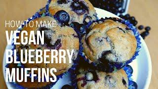 Vegan Blueberry Muffin Recipe | How To Make Blueberry Muffins | Dairy-Free Muffins |