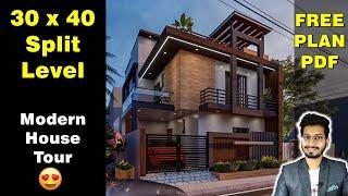 30X40 Split Level House Design | Modern VILLA  of 135 Gaj with Beautiful Interior design|| DV Studio