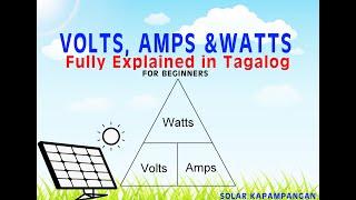 Volts, Amps and Watts Explained in Tagalog also their application and computation in solar power.