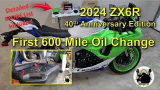 2024 ZX6R 40th Anniversary Edition: 1st Oil Change Before Modifications. Mods to follow...