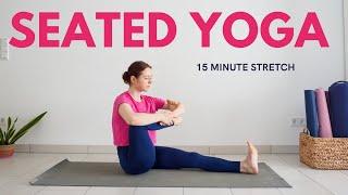 15 min Seated Yoga Stretch | Yoga without Mat | Gentle Full Body Stretch
