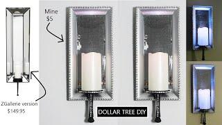 HIGH-END WALL SCONCE CANDLE HOLDER | GLAM DIY HOME DECOR | DOLLAR TREE DIY | Z GALLERIE DUPE