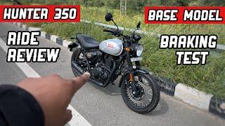 RE Hunter 350 Retro Ride Review - Braking के नाम पे  !! All Details !