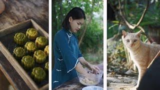 طرز تهیه‌ی کیک ماه (مون کیک)/زندگی روستایی/mooncake recipe /countryside life