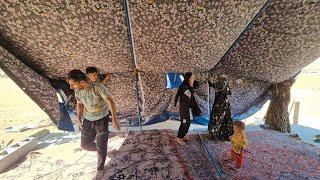 The big transformation of the farm: setting up a big mountain tent and styling Amir's hair