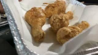 Chicken legs and purple hull peas the noise you hear in the background is chicken still frying