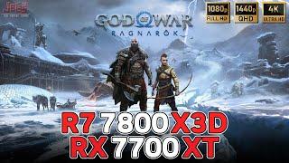 God of War Ragnarok | RX 7700 XT + R7 7800X3D | FHD, QHD, 4K benchmarks