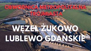 Obwodnica Metropolitalna Trójmiasta - Węzeł Żukowo ,Lublewo  26.12.2024 | 4K |  dron | Dji Air3s