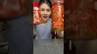 Homemade Vegan Kimchi (a ~lazier~ version) #shorts #asmr