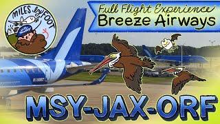 Breeze Airways E195 Flight Experience - New Orleans (MSY) - Norfolk (ORF) via Jacksonville (JAX)