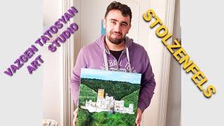 Schloss Stolzenfels in Koblenz, How to draw a castle?  Как рисовать замок #stolzenfels #schloss