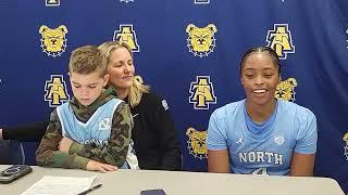 #UNC coach Courtney Banghart and Laila Hull after the No. 14 Tar Heels win at N.C. A&T