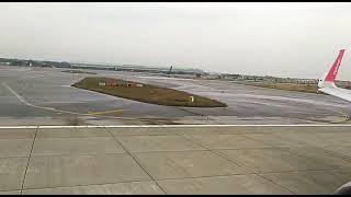 Fly Jinnah A320 wing view Takeoff from Islamabad Airport