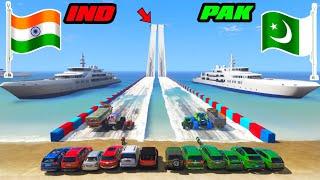 India Vs Pakistan | Gta 5 Indian Cars Vs Pakistan Cars Snow Climbing Challenge | Gta 5 Gameplay