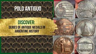 Series of antique medals in Argentine history.
