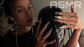 ASMR  LONG NAILS TRIGGERS (nail sounds, tapping, mic scratching,..)