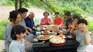 Cooking Mukbang) Pork Belly, Steamed Codfish, Lettuce Dressing (Recipe)