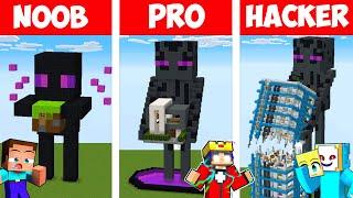 Minecraft NOOB vs PRO vs HACKER: RIESEN ENDERMAN STATUE BAU CHALLENGE 