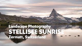 Stellisee sunrise. Landscape photography in Zermatt, Switzerland