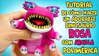 Cómo hacer un adorable dinosaurio rosa II Tutorial de arcilla polimérica