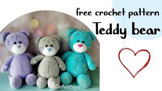 Free Teddy bear crochet pattern, how to crochet Teddy bear, amigurumi tutorial, part 2