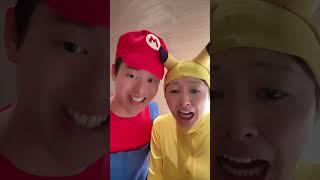 Pikachu and Mario feed the cutest Labrador  Part5 #shorts #asmr