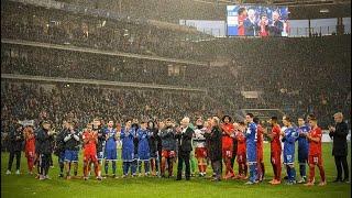 Respect Moment from Bayer fans to Hoffenheim .Unviled a banner insulting the Hoffenheim owner.