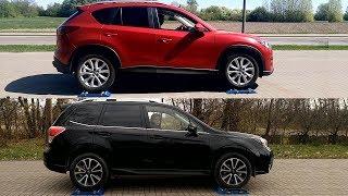 Mazda CX-5 AWD vs Subaru Forester XT S-AWD - 4x4 test on rollers