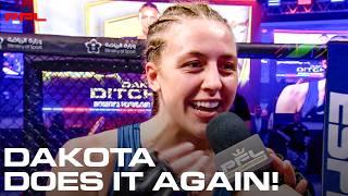 Dangerous Dakota Ditcheva does it again! 󠁧󠁢󠁥󠁮󠁧󠁿 #PFLWorldChampionship Post Fight Interview