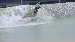 Mick Fanning Surfs backside at the Surf Ranch