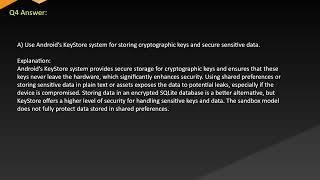AndroidATC Exams AND 402   Android Security Essentials Free Practice Questions & Answers