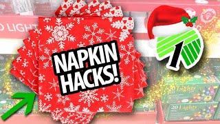 BRILLIANT Dollar Tree NAPKIN DIYs & HACKS for Christmas 2024 | Beginner friendly!