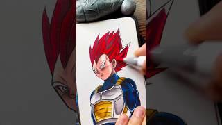 [ASMR] Drawing VEGETA Super Saiyan GOD (#shorts)
