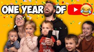 Reacting to our funniest moments (ONE YEAR OF YOUTUBE )