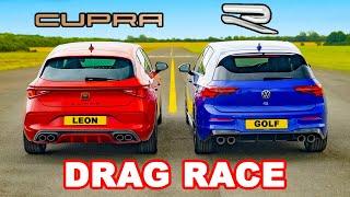 VW Golf R v Cupra Leon: DRAG RACE