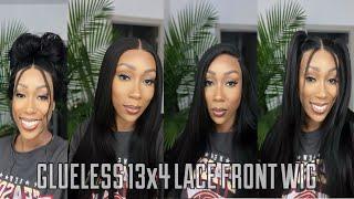 FIRST GLUELESS PRE-EVERYTHING 13X4 LACE FRONT WIG EVER?? 24 INCH YAKI STRAIGHT WIG NADULA HAIR