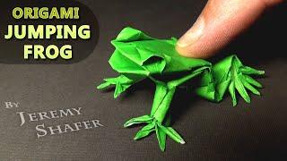 How to Make an Origami Jumping Frog  with 8 Fingers and 10 Toes and it JUMPS FAR!