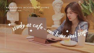 [Playlist Acoustic] 1Hour Morning Mood | Study With Me At Cafe ️ | XoaiChinChin