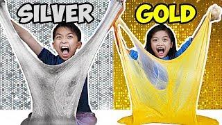 GIANT GOLD SLIME vs GIANT SILVER SLIME CHALLENGE! MAKING GIANT SLIME | JK Slime | Fun Kids Video