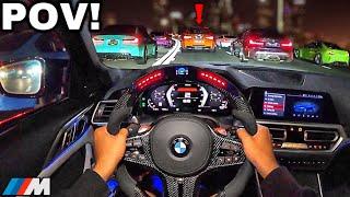 18 Minutes of Chasing BMW Drivers In A Straight Piped BMW M4 G82 AT NIGHT [LOUD EXHAUST POV]