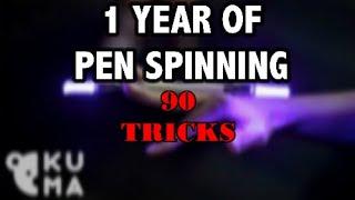 1 YEAR OF PEN SPINNING | 90 TRICKS (inpired from @Thomasdagua)