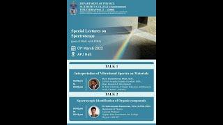 Special Lectures on Spectroscopy: SJC MoU with Indian Spectrophysics Association