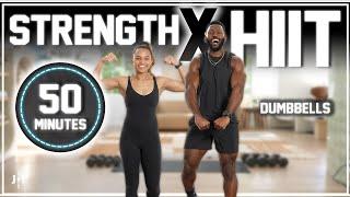 50 Minute Full Body Dumbbell Strength & HIIT Workout ( Build Muscle / Burn Body Fat)