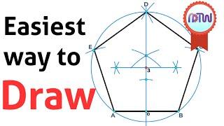 How to draw a Pentagon | Easiest way to draw a pentagon