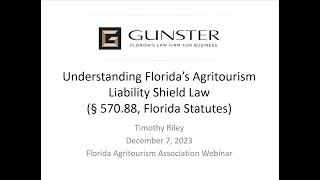 Understanding Florida Agritourism Liability Shield Law with Timothy Riley